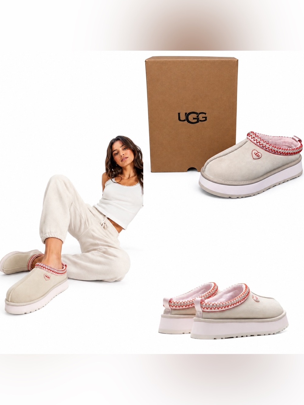NIB UGG Tazz Love '26 Sea Salt Rosetta US 9